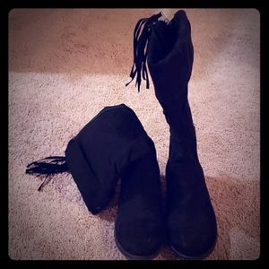 Black kids boots (velvet)